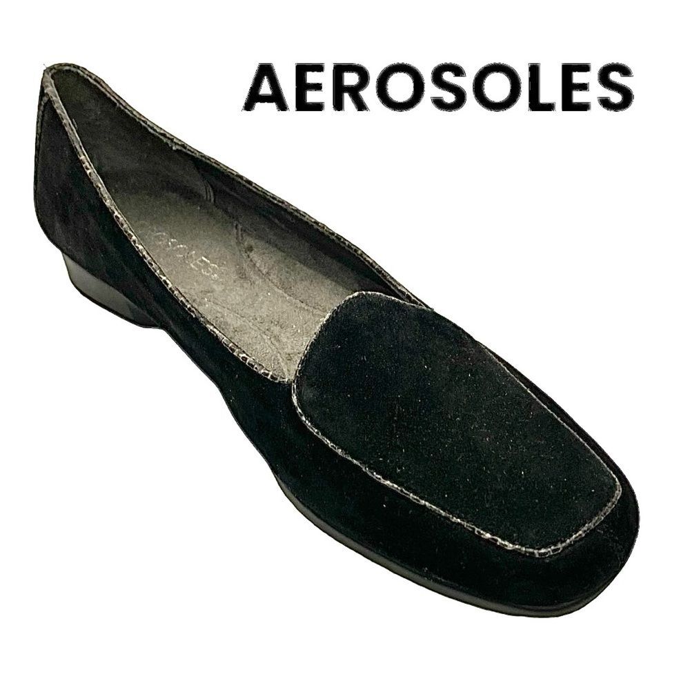 Aerosoles Women’s Black Leather Loafers Survival Size 8.5 Medium Pre-Owned